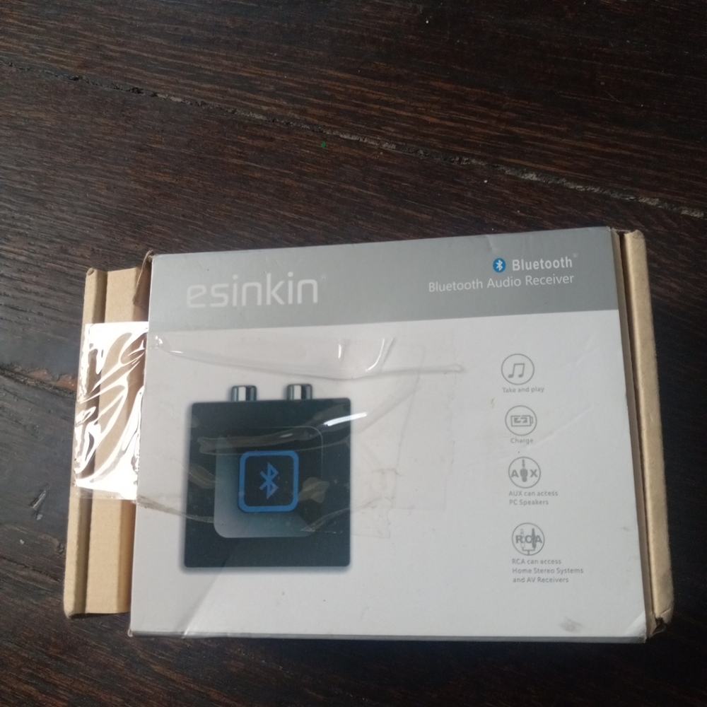 esinkin Bluetooth Audio Adapter Wireless for Music Streaming Sound System, Black